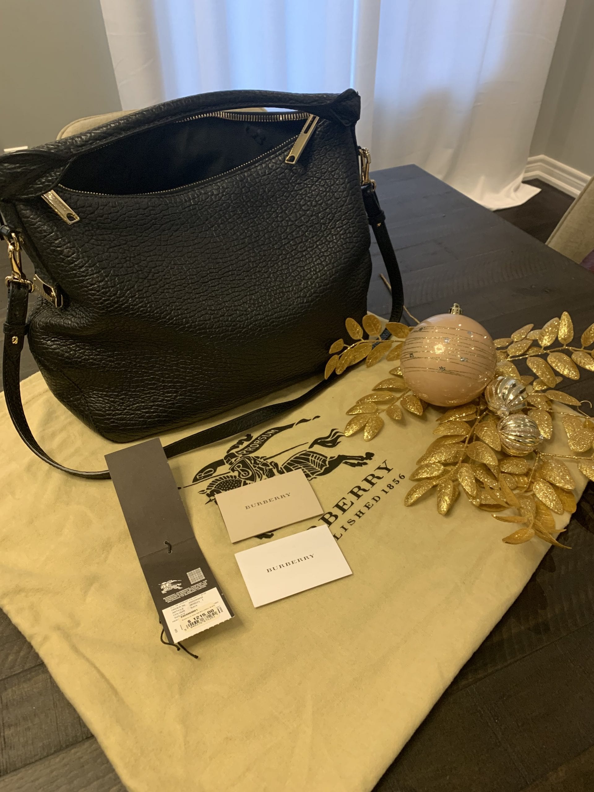 Burberry Black Hobo Handbag - Value $1215 - Global Strides Charity