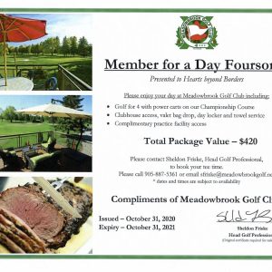 Meadowbrooke Foursome Certificate